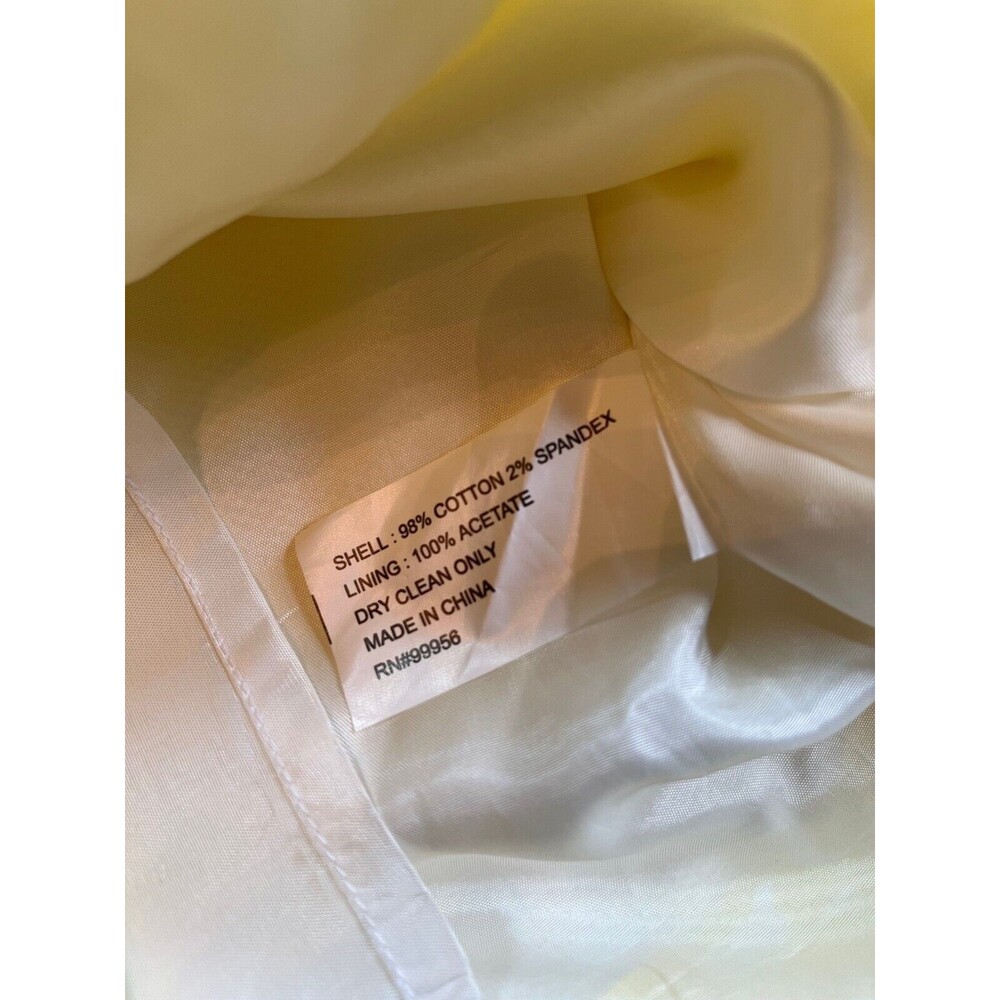 Shoshanna Dress Mini Sweetheart Strapless Yellow White Floral Tropical Cotton 4 - Picture 4 of 15